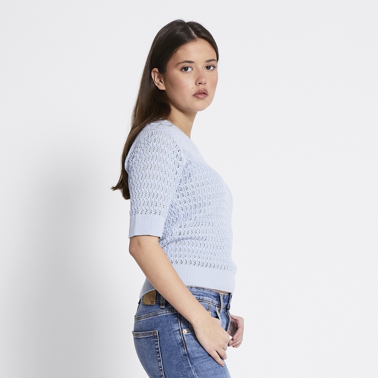 Mønsterstrikket trøje "Viola"